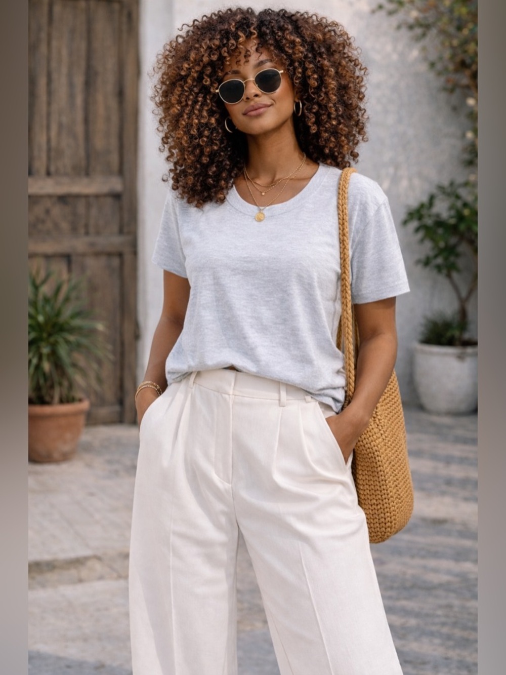 Lululemon Striped Tee Small Off White Light Blue Short Sleeve Athleisure Top